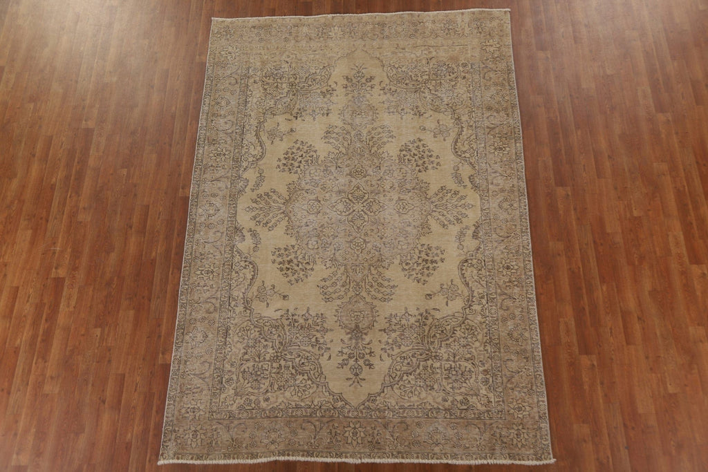 Distressed Tabriz Persian Area Rug 6x9