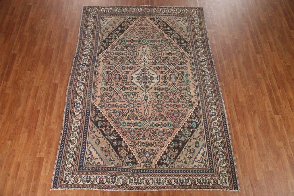 Geometric Hamedan Persian Area Rug 7x10