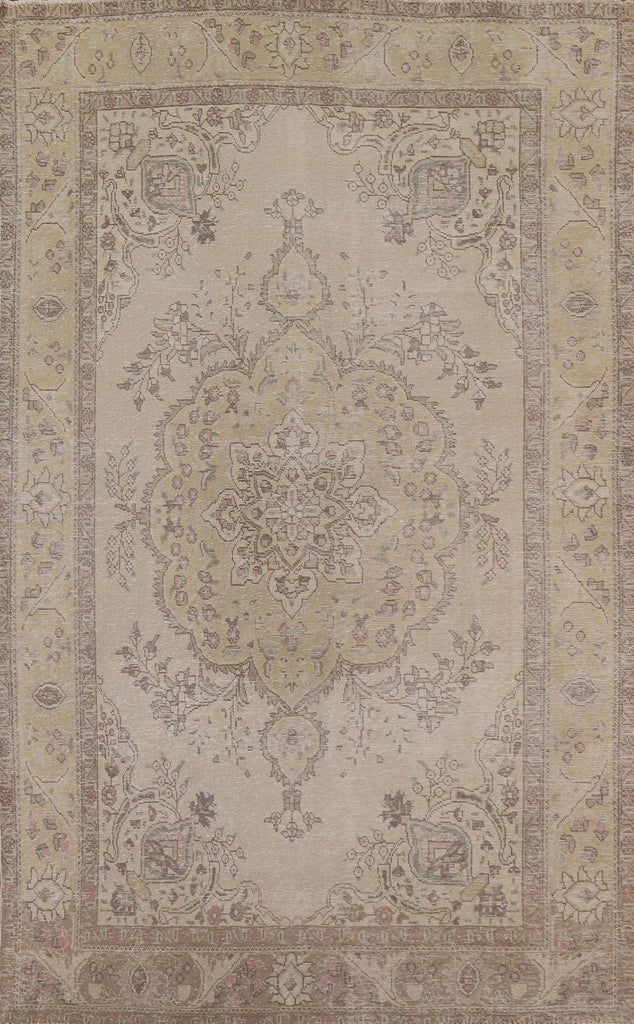 Distressed Tabriz Persian Area Rug 6x10