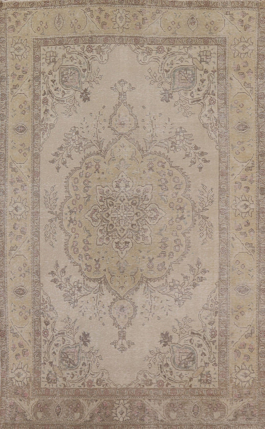 Distressed Tabriz Persian Area Rug 6x10