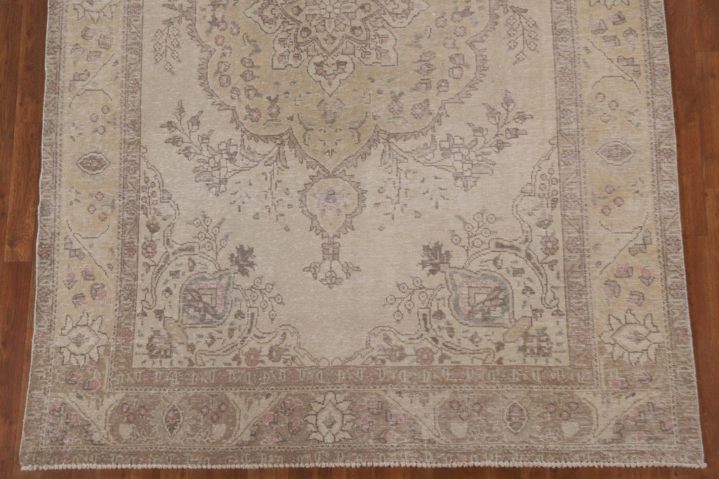 Distressed Tabriz Persian Area Rug 6x10