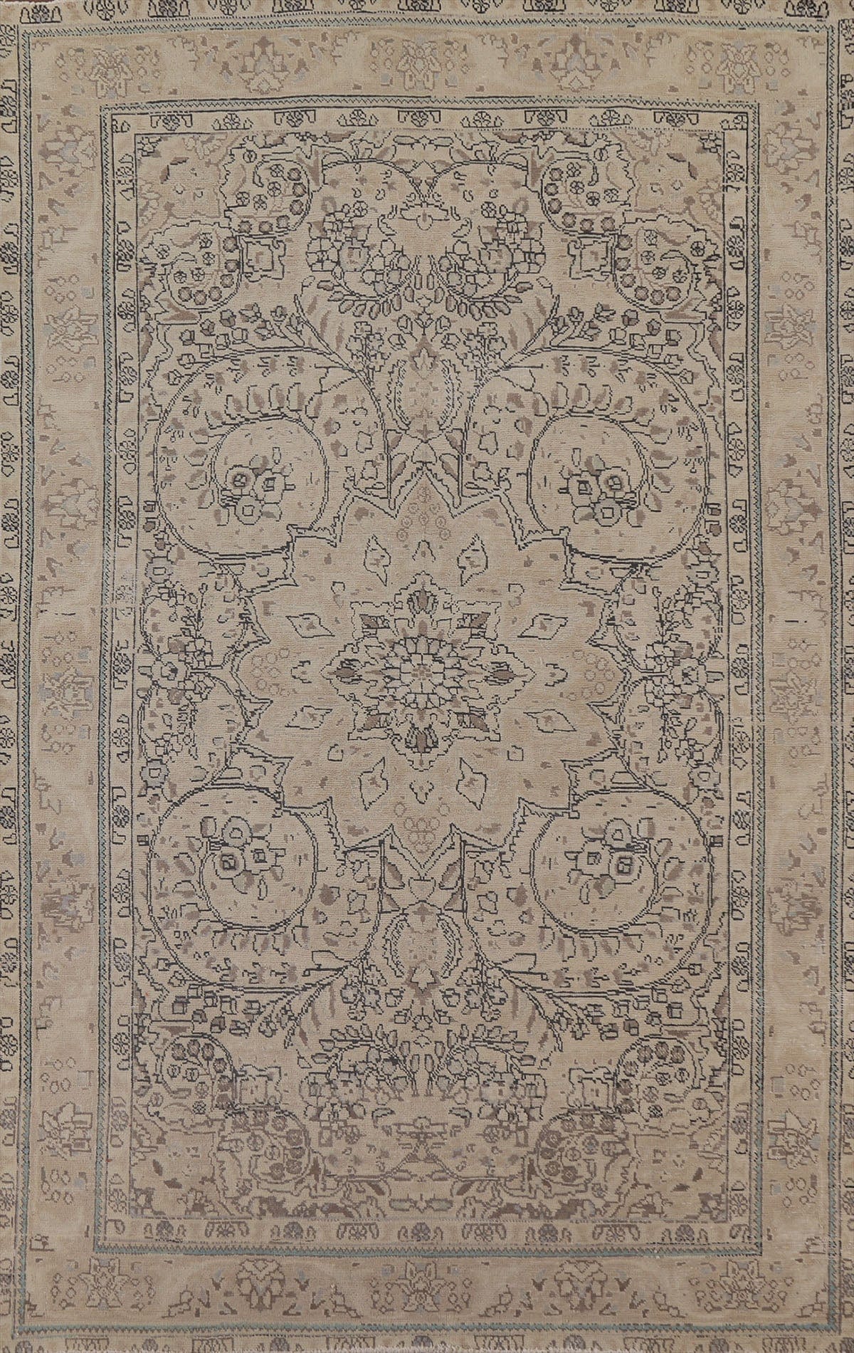 Distressed Tabriz Persian Area Rug 7x10