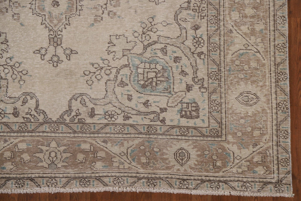 Distressed Muted Tabriz Persian Area Rug 7x10