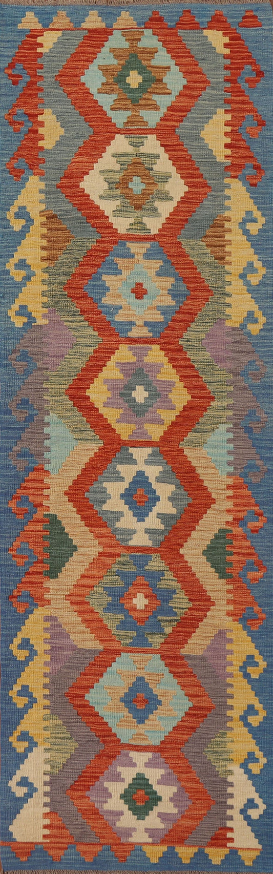 Colorful Kilim Oriental Runner Rug 3x9