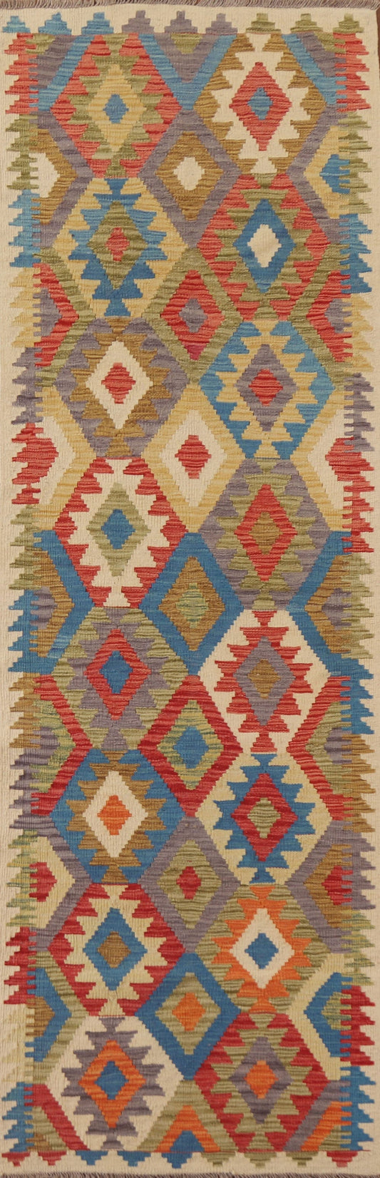 Colorful Kilim Oriental Runner Rug 3x10