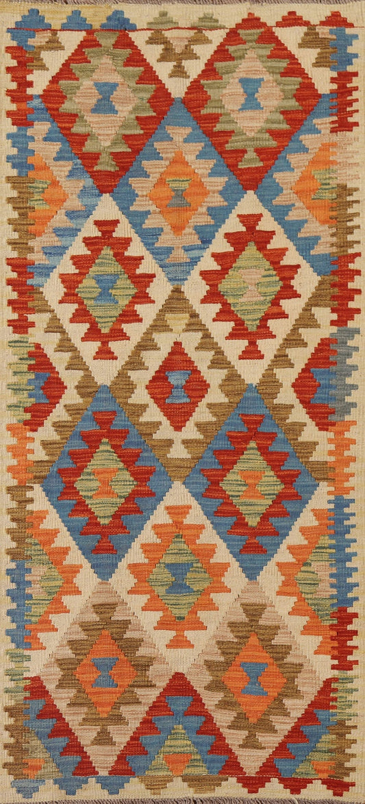 Reversible Wool Kilim Oriental Area Rug 3x6