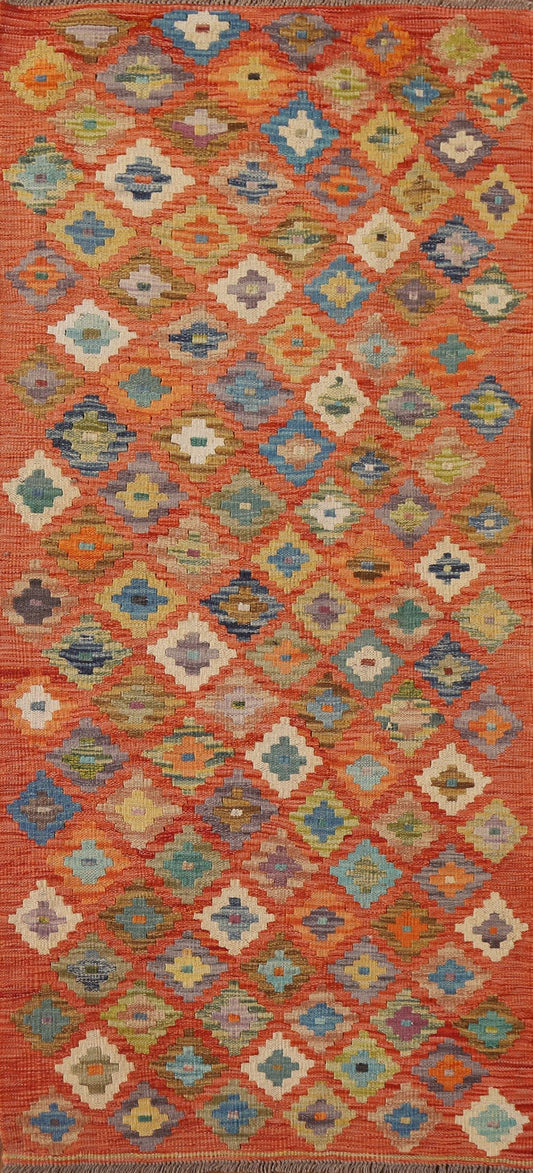 Reversible Wool Kilim Runner Rug 3x7