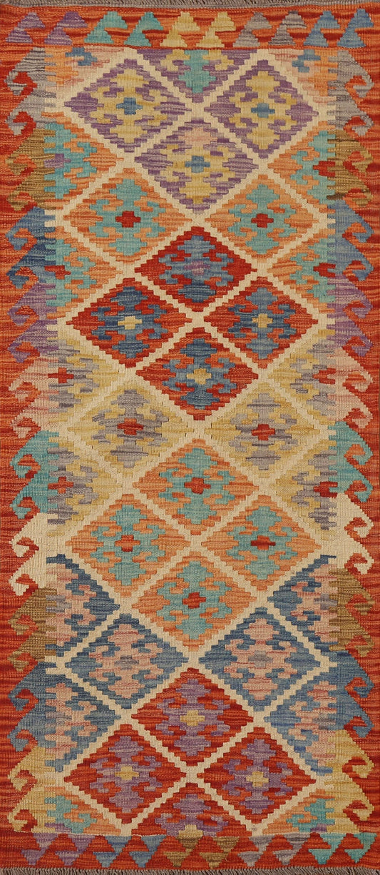 Reversible Wool Kilim Area Rug 3x6