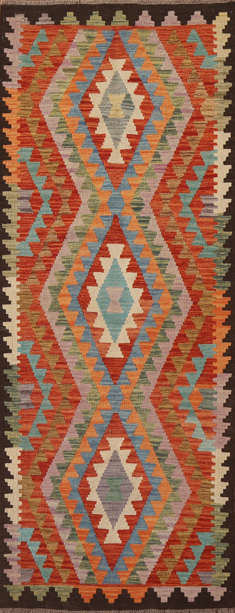 Colorful Kilim Oriental Runner Rug 3x8