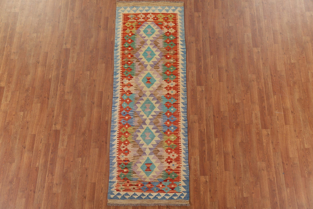 Colorful Kilim Oriental Runner Rug 3x8