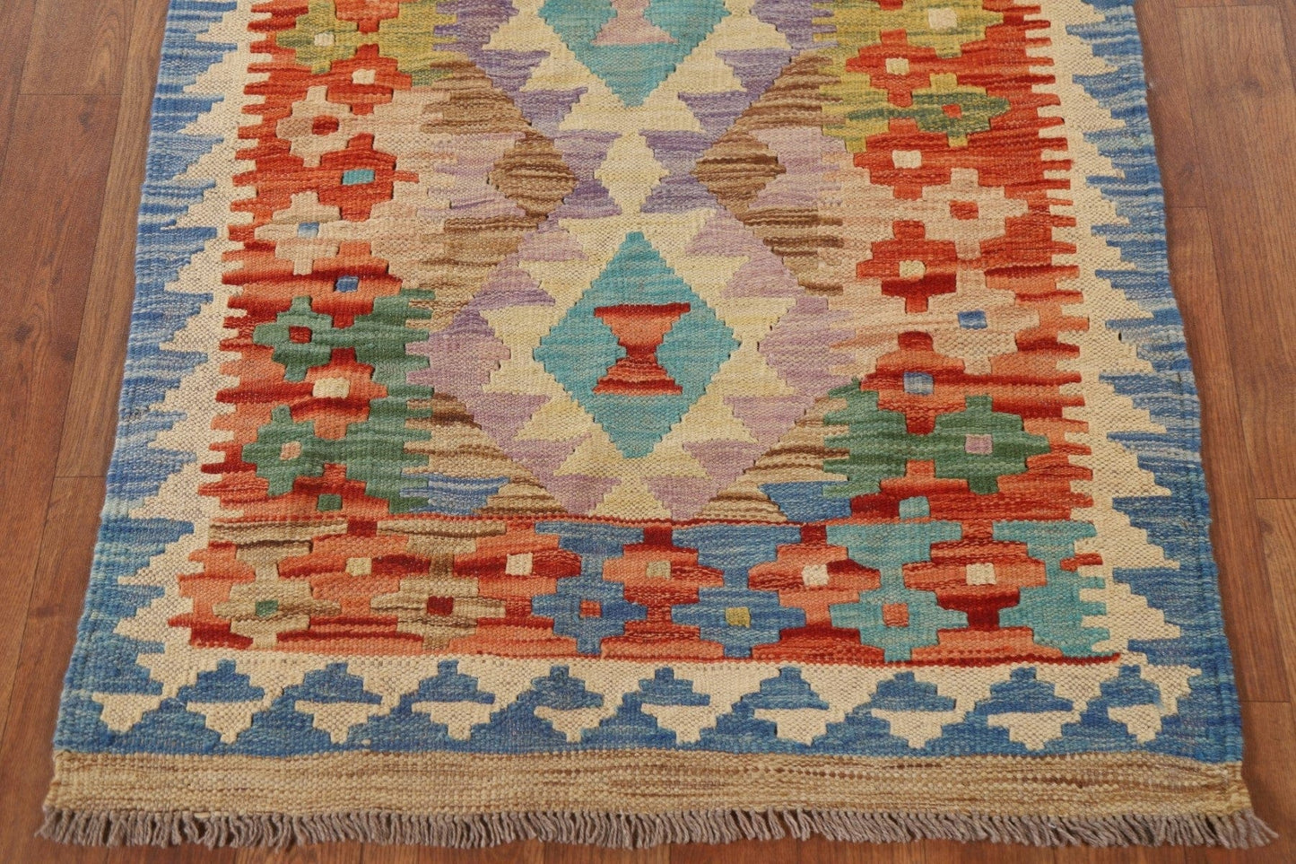 Colorful Kilim Oriental Runner Rug 3x8