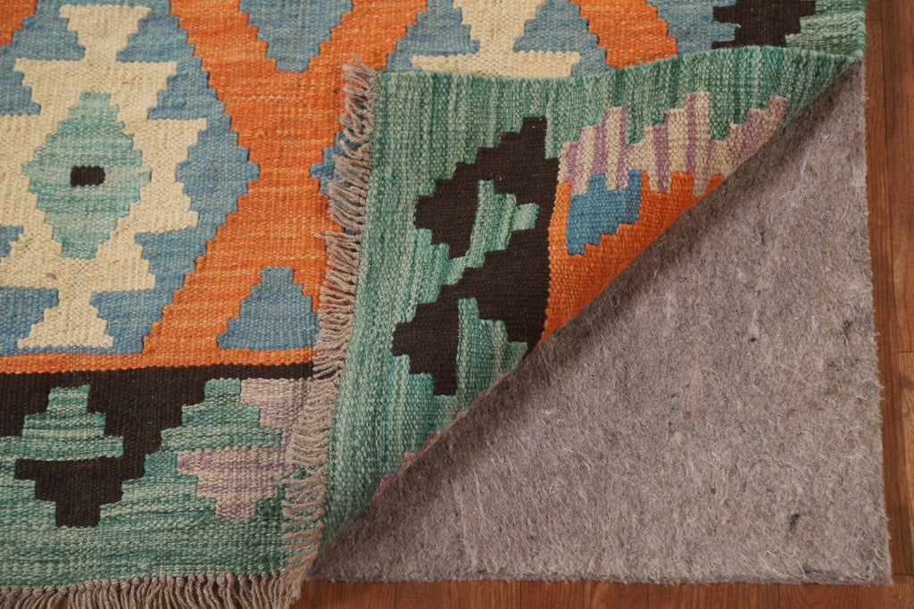 Reversible Wool Kilim Runner Rug 3x10