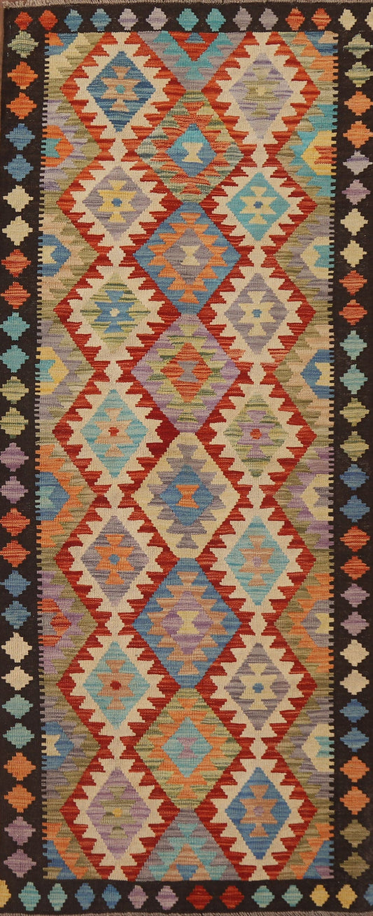 Colorful Kilim Oriental Runner Rug 3x8