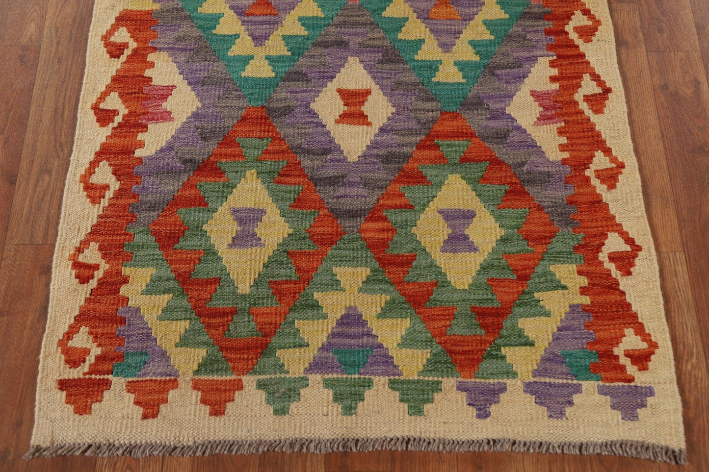 Reversible Wool Kilim Runner Rug 3x10