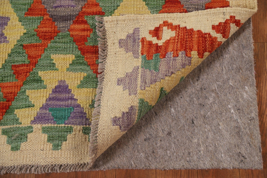 Reversible Wool Kilim Runner Rug 3x10