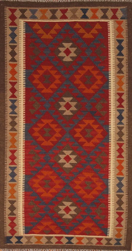 Reversible Kilim Oriental Runner Rug 3x7