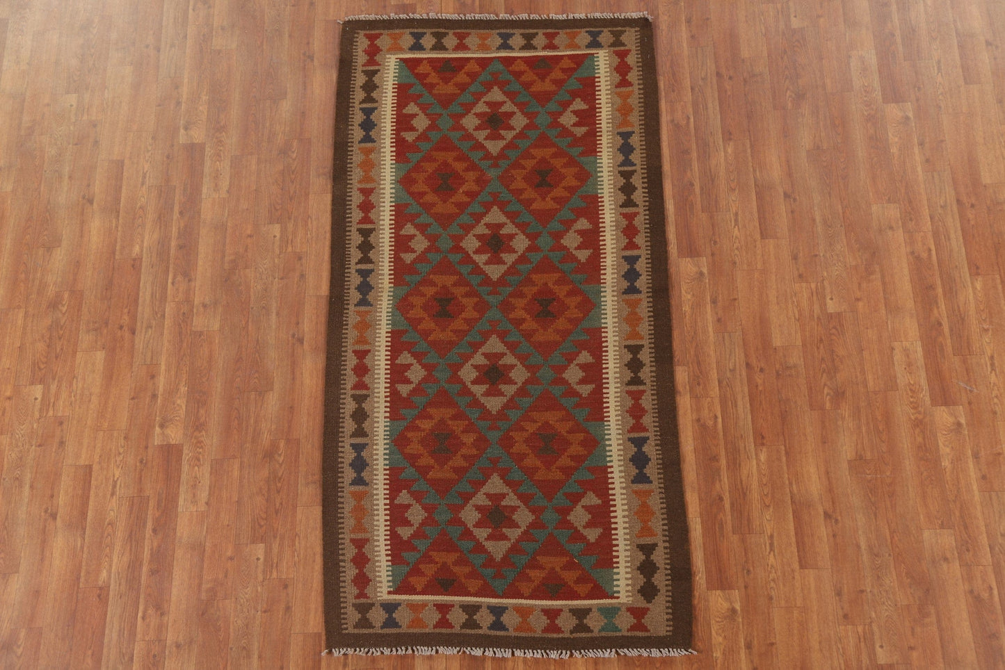 Geometric Kilim Oriental Runner Rug 3x7