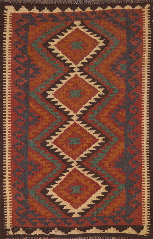 Kilim Geometric Wool Area Rug 3x5