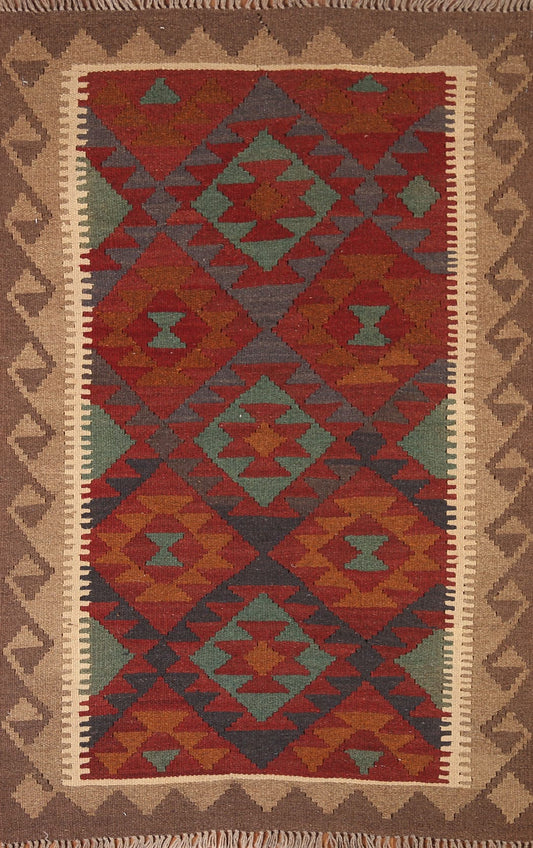 Reversible Wool Kilim Oriental Area Rug 3x5