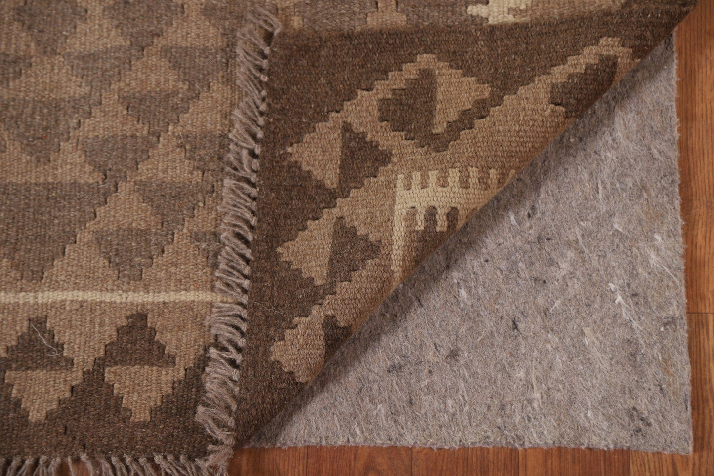 Brown Kilim Geometric Area Rug 3x5