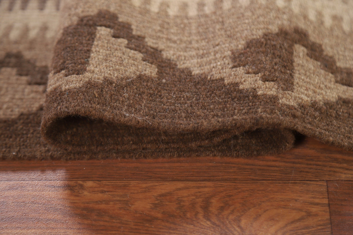 Brown Kilim Geometric Area Rug 3x5