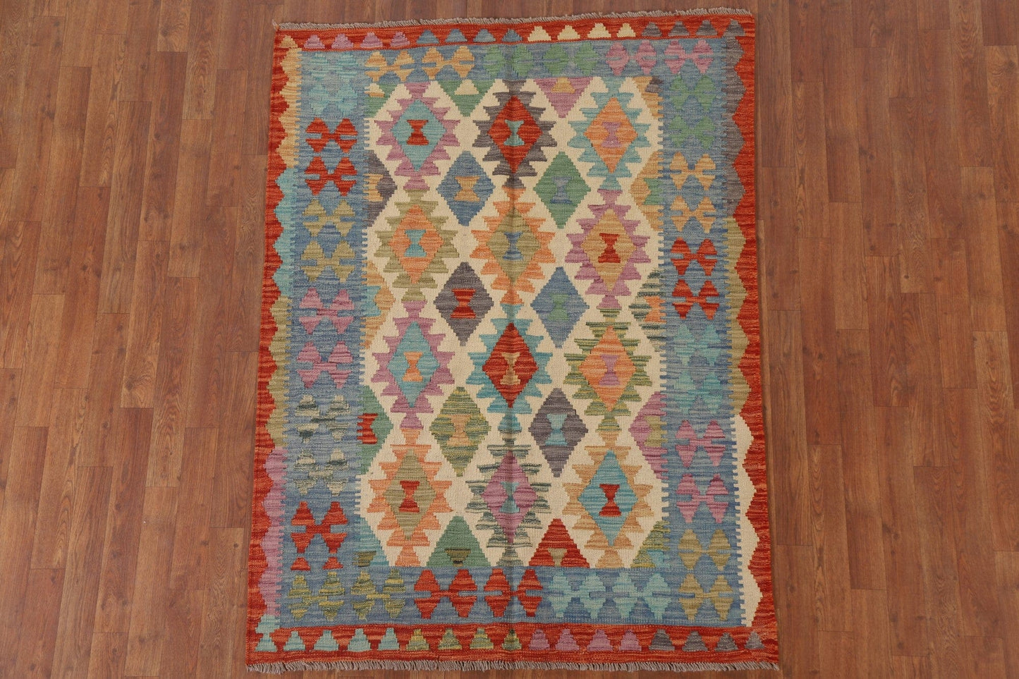 Reversible Wool Kilim Oriental Area Rug 4x6