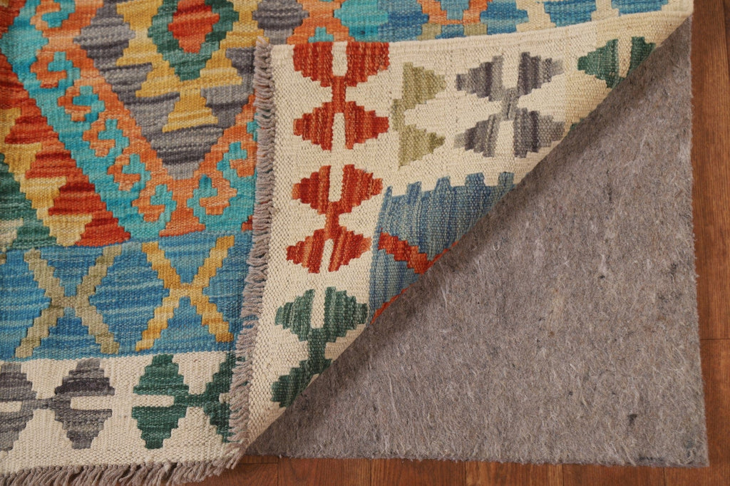 South-Western Kilim Wool Area Rug 5x6