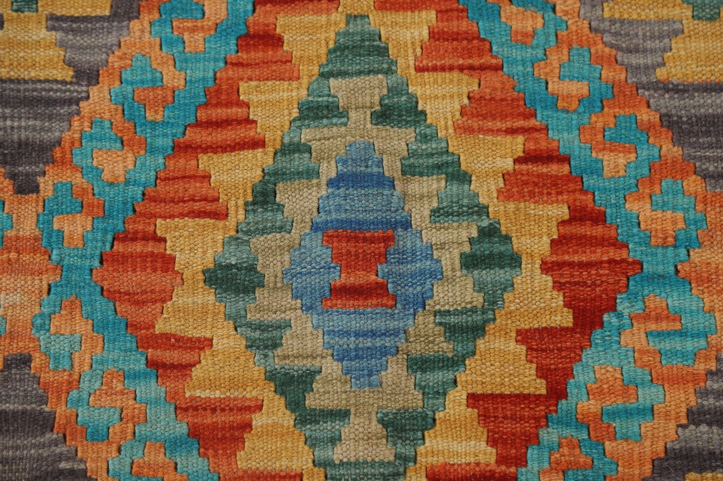 South-Western Kilim Wool Area Rug 5x6