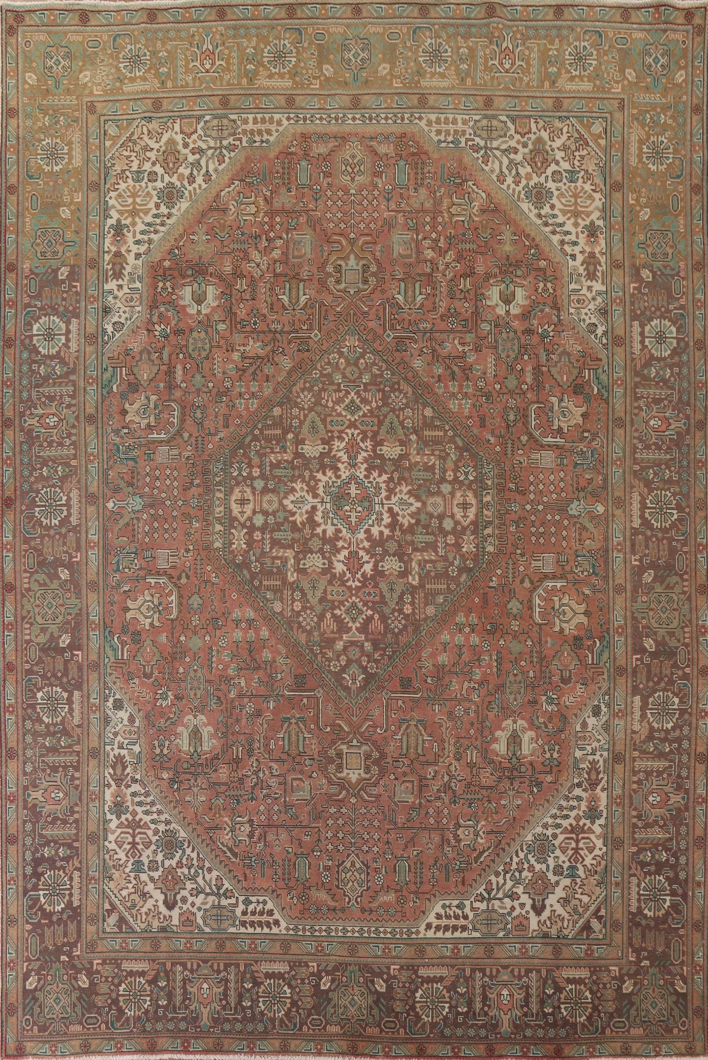 Geometric Tabriz Persian Area Rug 10x13