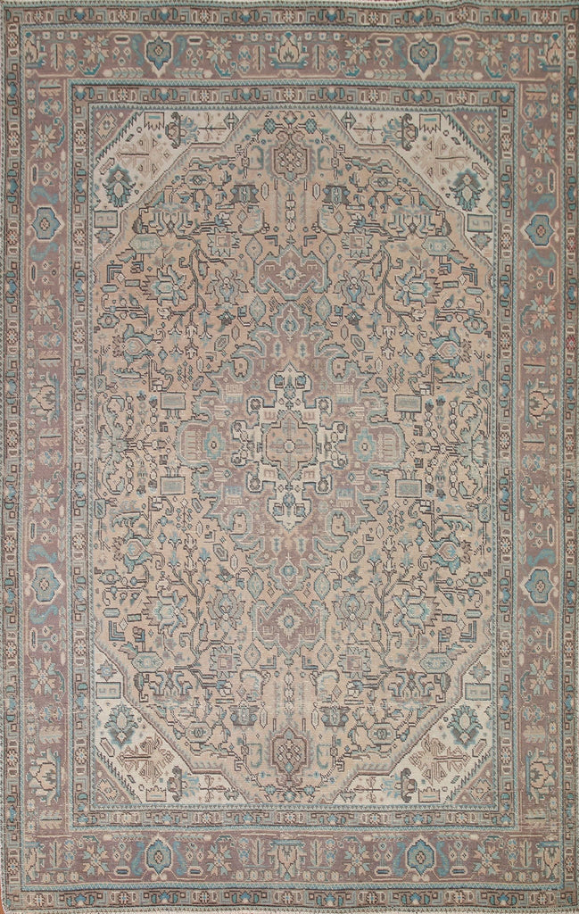 Distressed Tabriz Persian Area Rug 7x9