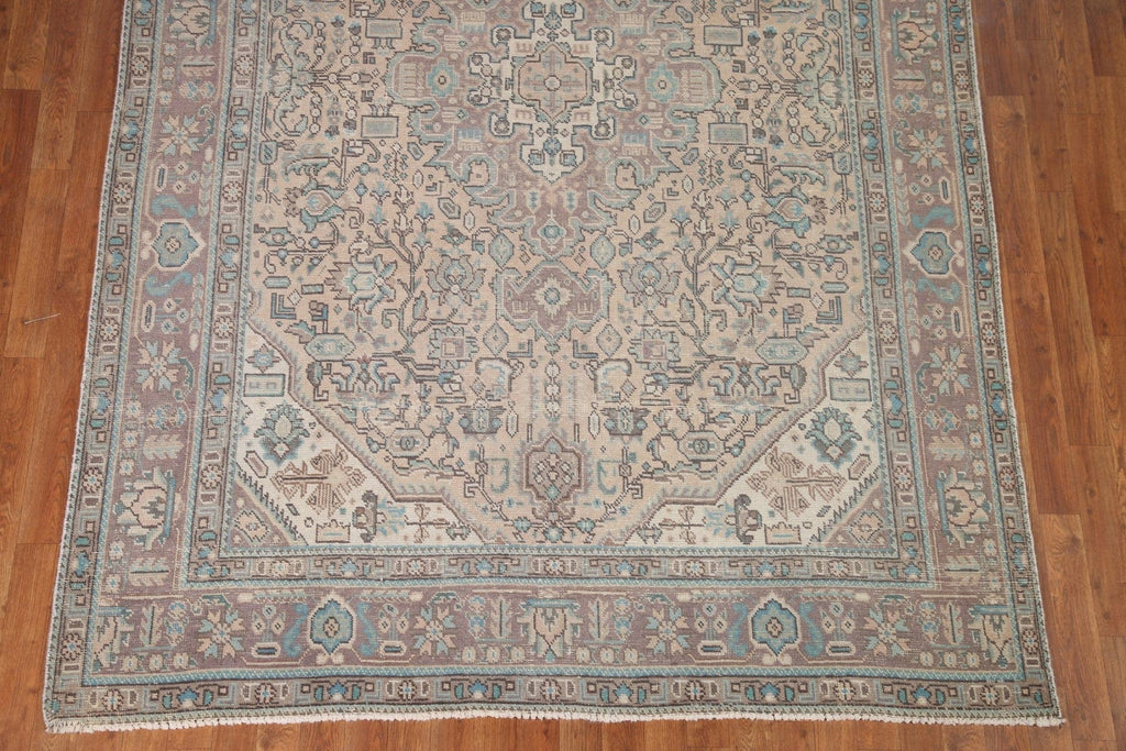 Distressed Tabriz Persian Area Rug 7x9