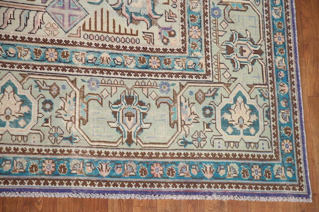 Vintage Blue Tabriz Persian Area Rug 10x13