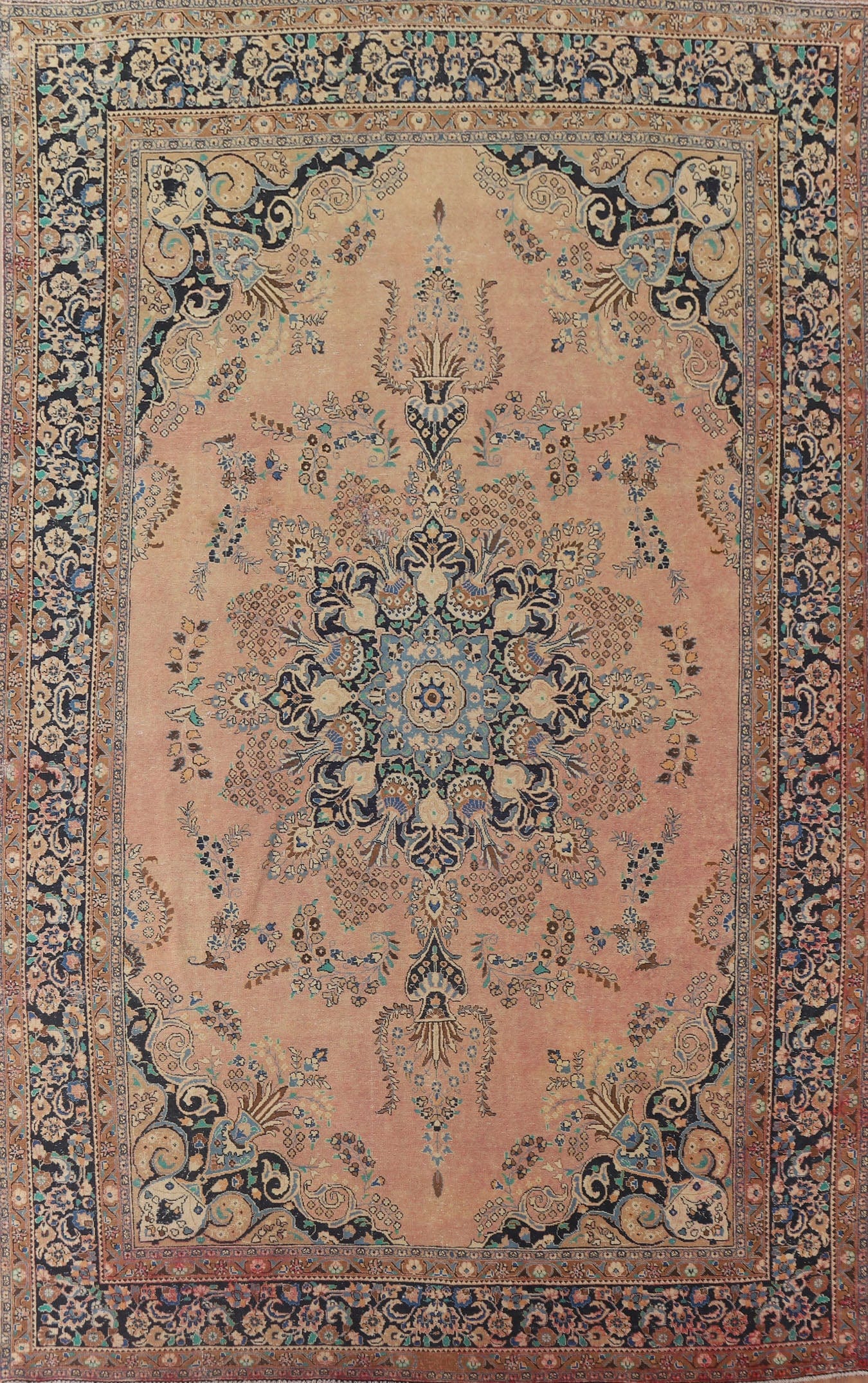 Vintage Mashad Persian Area Rug 9x13