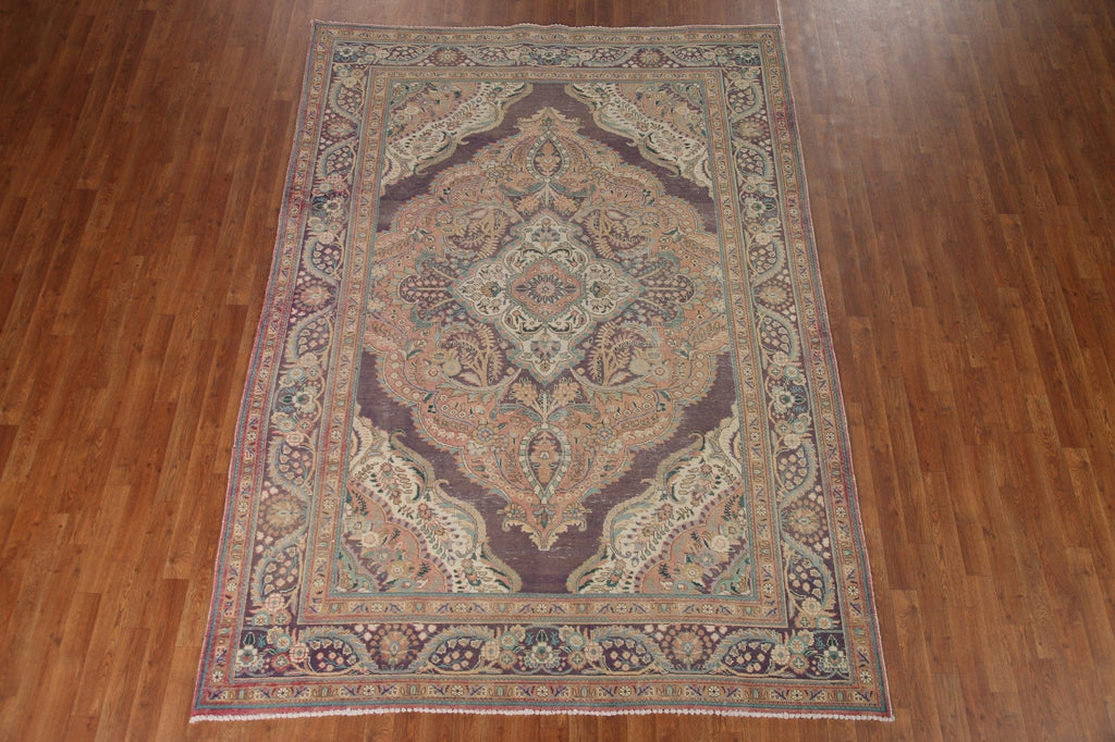 Geometric Tabriz Persian Area Rug 7x9