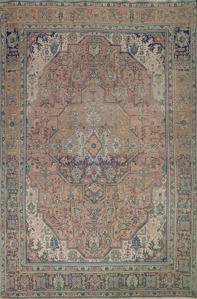 Distressed Tabriz Persian Area Rug 9x12