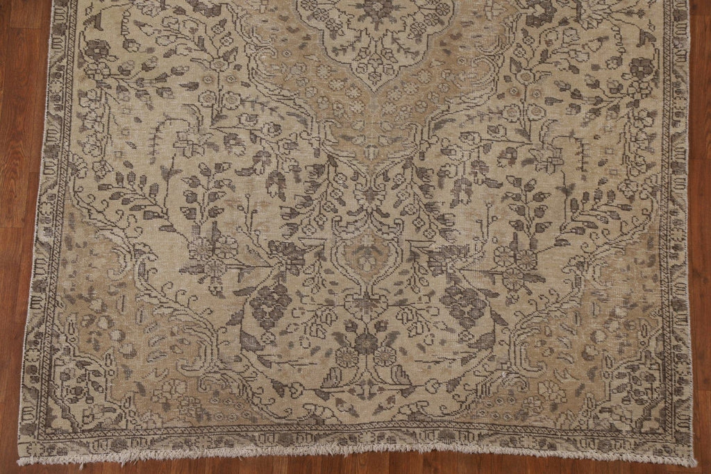 Distressed Wool Tabriz Persian Area Rug 6x8