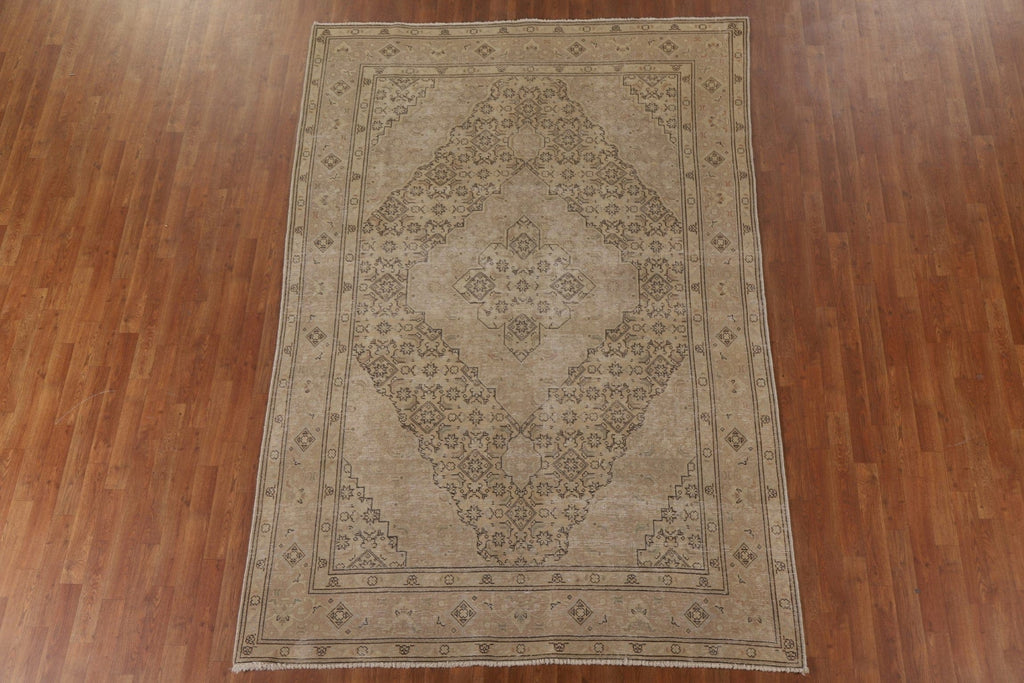 Distressed Tabriz Persian Area Rug 6x9