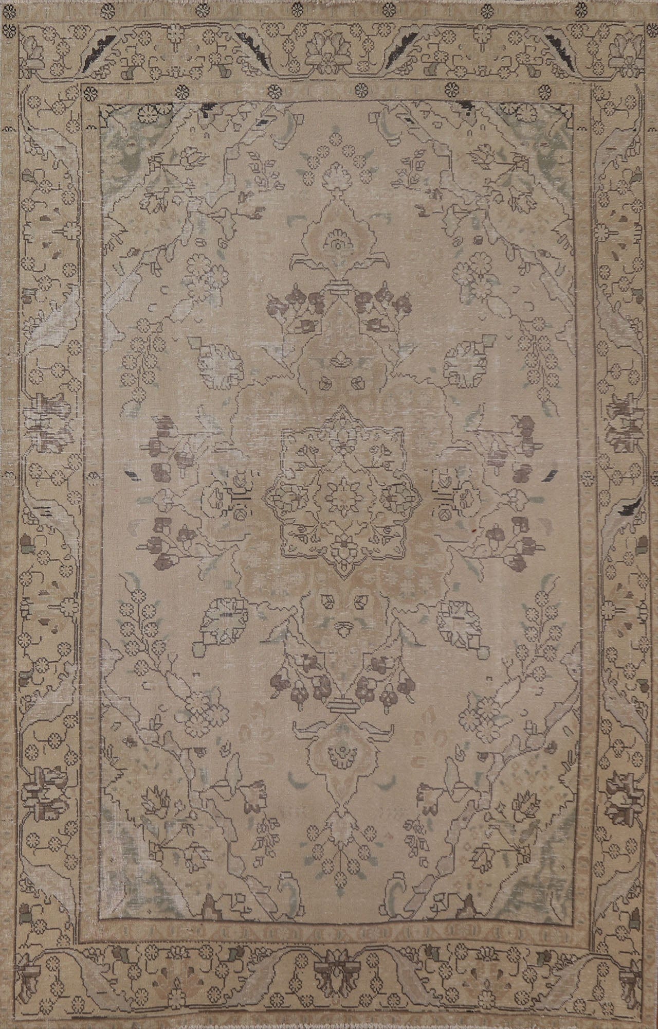 Distressed Tabriz Persian Area Rug 6x9