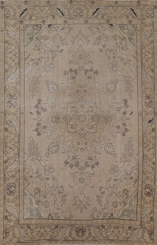 Distressed Tabriz Persian Area Rug 6x9