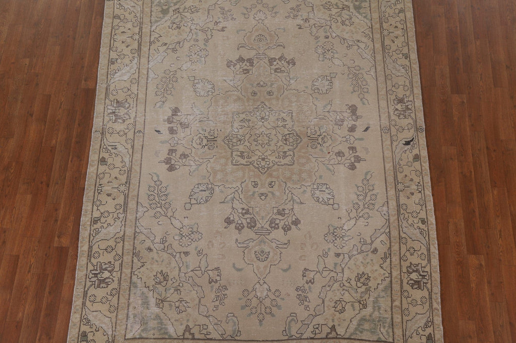 Distressed Tabriz Persian Area Rug 6x9