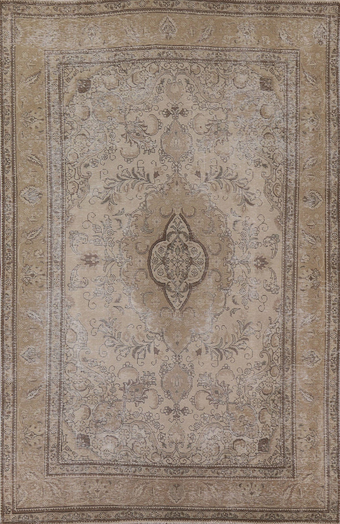 Distressed Tabriz Persian Area Rug 7x9