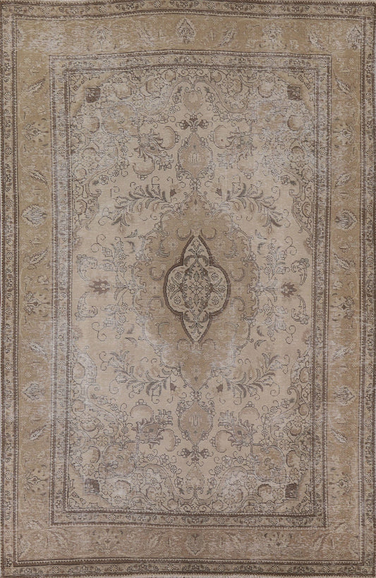 Distressed Tabriz Persian Area Rug 7x9