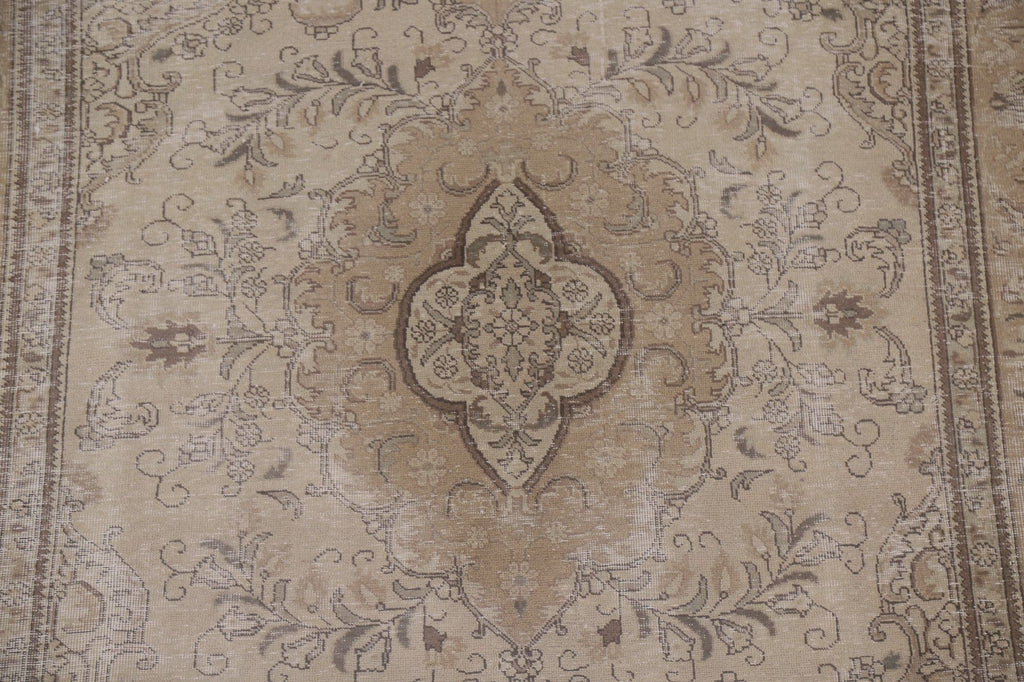 Distressed Tabriz Persian Area Rug 7x9