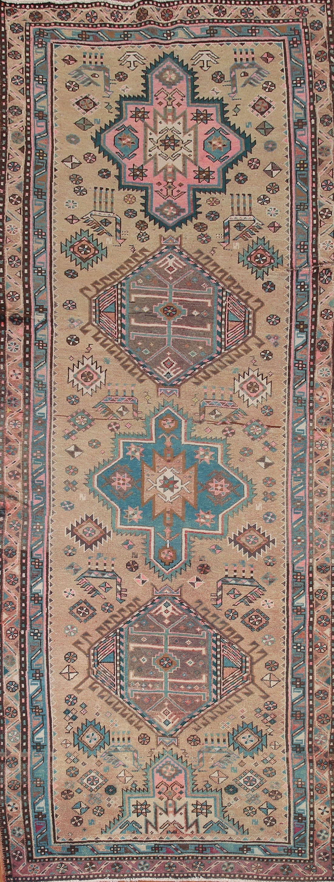 Geometric Ardebil Persian Runner Rug 4x11