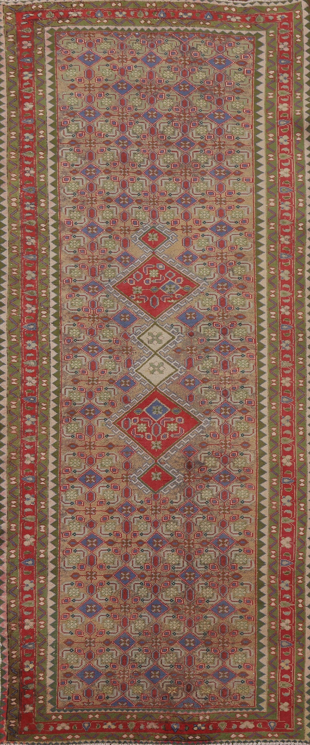 Geometric Tabriz Persian Runner Rug 4x9