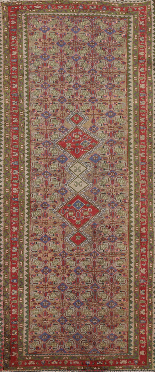 Geometric Tabriz Persian Runner Rug 4x9