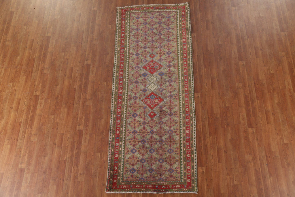 Geometric Tabriz Persian Runner Rug 4x9