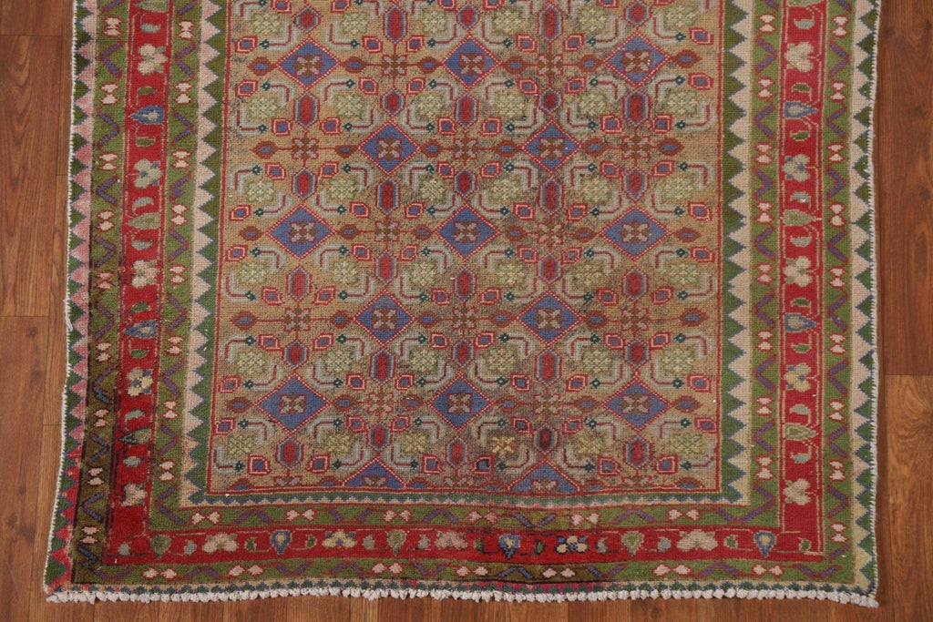 Geometric Tabriz Persian Runner Rug 4x9