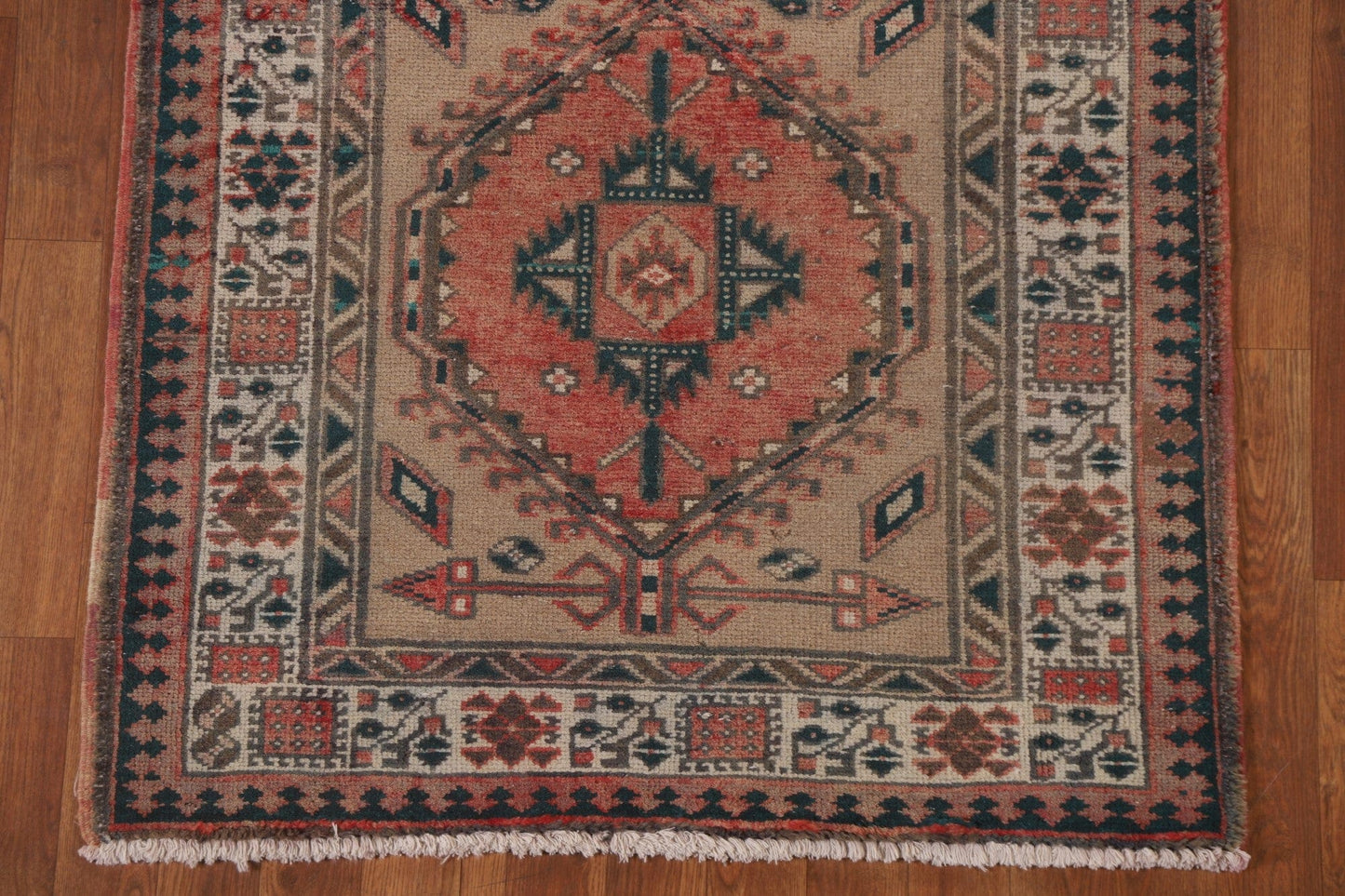 Brown Wool Ardebil Persian Runner Rug 3x11