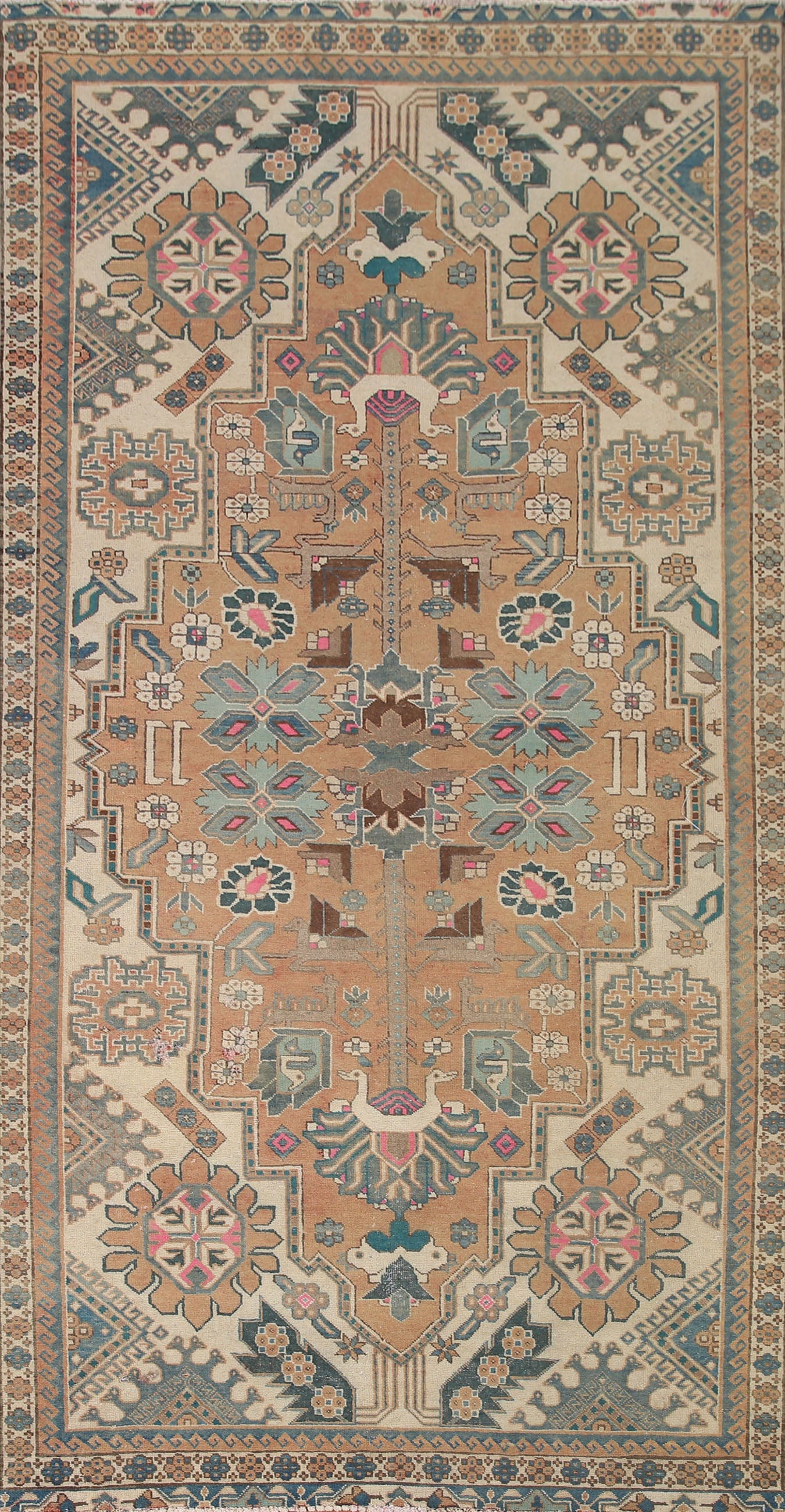 Geometric Heriz Persian Area Rug 5x9